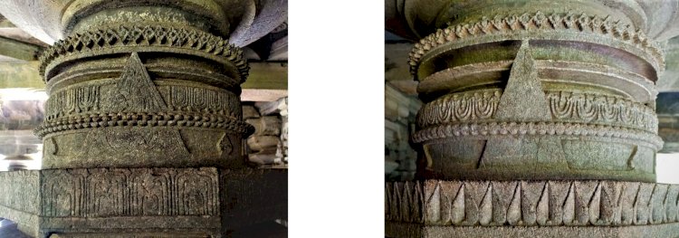 Carvings of pillars at Mahadev tambdi surla temple 